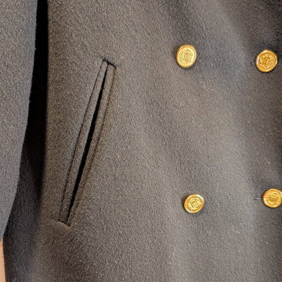 Forecaster Double Breasted Coat Wool Long Black & Gold Buttons - Women's sz 4 - Picture 7 of 11